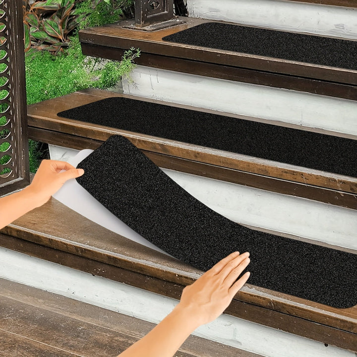 Anti-Slip Stair Treads 10-pc – 6"x24", 80-Grit, Weather-Resistant
