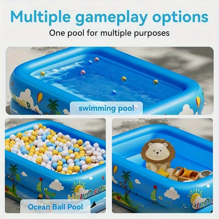 Ocean Splash Inflatable Paddling Pool for Kids – Thick PVC for Garden Fun
