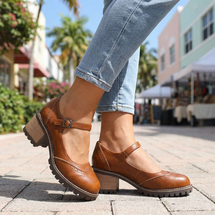 Vintage Mary Jane shoes for women with adjustable strap