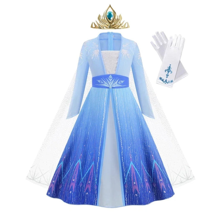 Girls' Halloween Storybook Princess Costume Dress with Tiara, Wand and Gloves