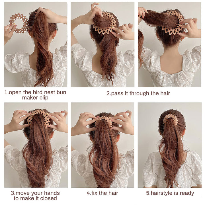 Elegant Bird's Nest Hair Clips - Set of 3