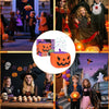Halloween Pumpkin Bubble Machine with LED Lights and Automatic Blower for Party Outdoor Decoration