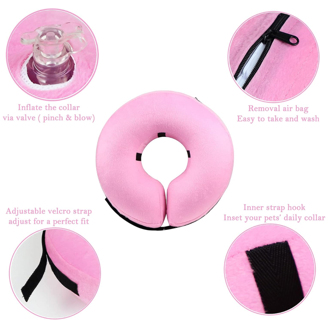 Inflatable Protective Collar for Dogs - Soft, Comfortable Recovery Ring