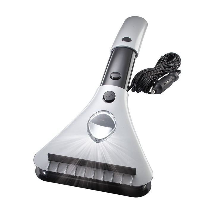 Heated Car Ice Scraper for Window Windshield with Extendable Handle LED Light and 12v Power Cord