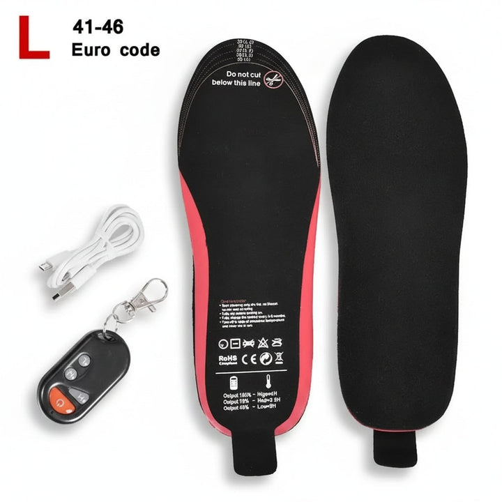 Heated Insoles and Shoe Inserts with Wireless Remote Control and Rechargeable Battery