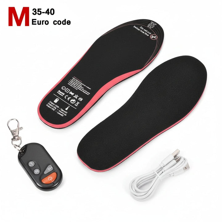 Heated Insoles and Shoe Inserts with Wireless Remote Control and Rechargeable Battery