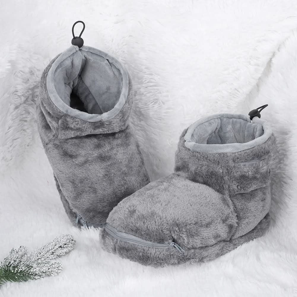 Heated Winter Slippers with USB Warming Plush Bootie and Arch Support