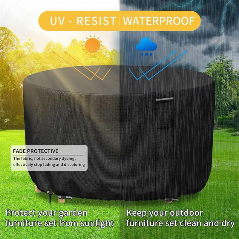 Sturdy Cover for Round Patio Furniture with Vent