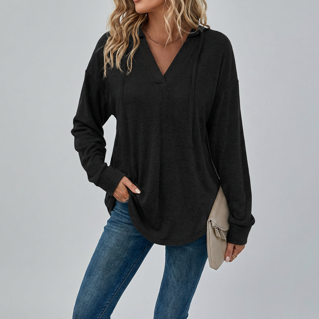 V‑Neck Oversized Hoodie
