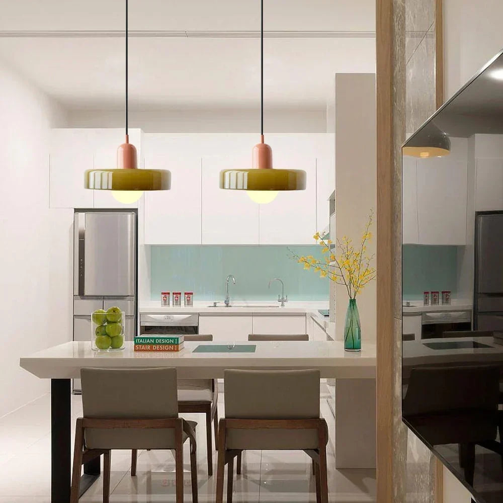Bauhaus Stained Glass Pendant Lamp