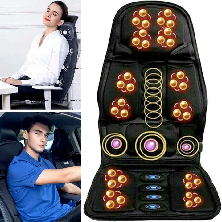 Massage seat cushion for your chair with vibration and warm neck pillow