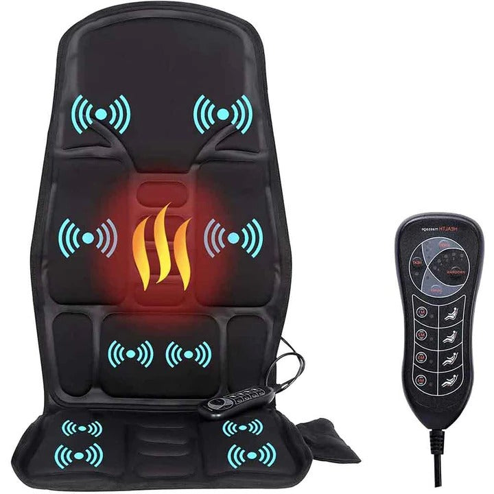 Massage seat cushion for your chair with vibration and warm neck pillow