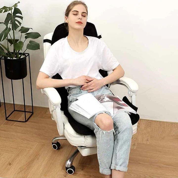Massage seat cushion for your chair with vibration and warm neck pillow