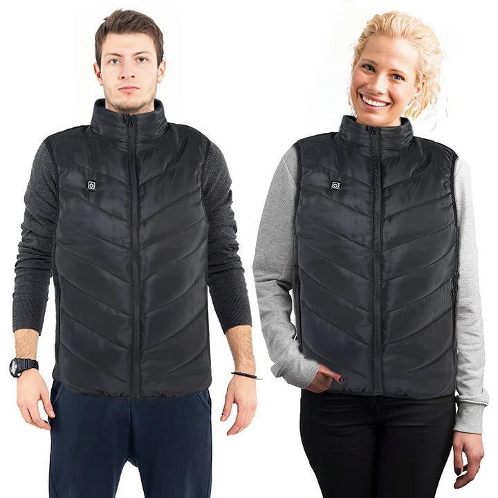 Lightweight heated unisex gilet with 10,000 mAh power bank