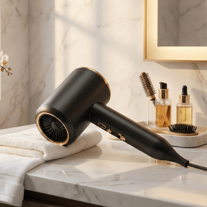 Ionic Professional Hair Dryer with Concentrator Nozzle and Fast Drying Diffuser