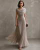 Elegant Draped Maxi Dress - Sleeveless Formal Evening Gown