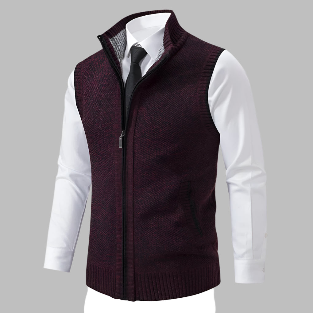 Men’s Full-Zip Knit Sweater Vest