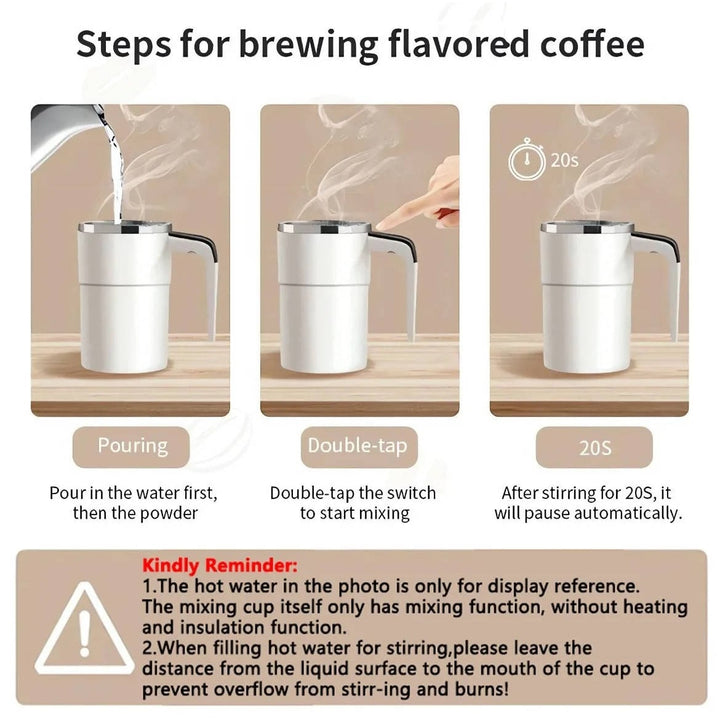 Keep Hot Coffee Self Stirring Travel Mug with Magnetic Mixer and Temperature Display Rechargeable