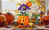 Kids' Halloween Building Blocks Magnetic Tiles Toy Set with Pumpkin House and Spooky Figures