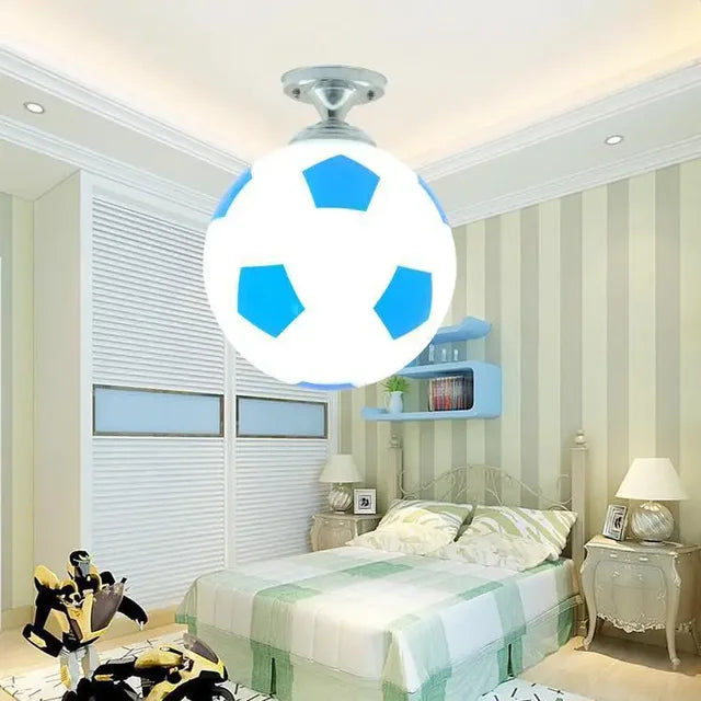 Football-Themed Ceiling Lamp – GoalBright