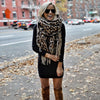 Trendy XL Leopard Print Wool Scarf - Sophia