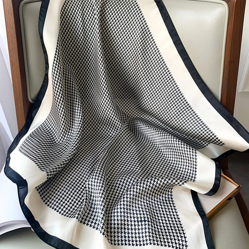 Faiha Silk Scarf | Luxury & Elegance | Stripe Pattern