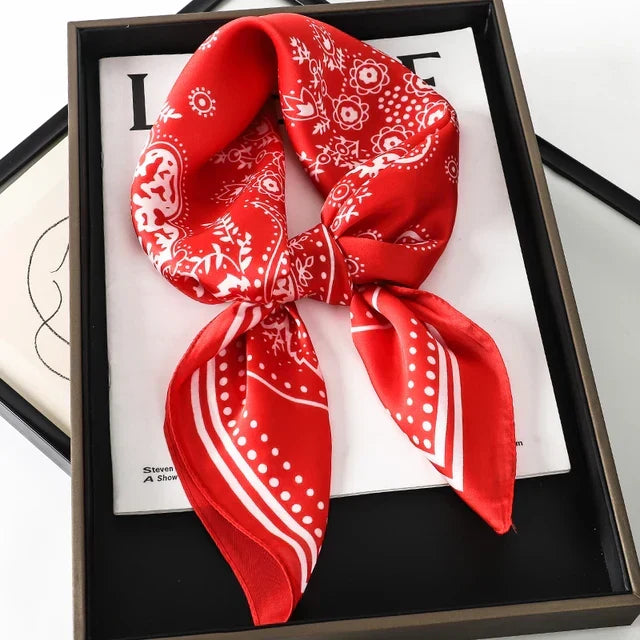 Faiha Silk Scarf | Luxury & Elegance | Stripe Pattern