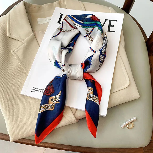 Faiha Silk Scarf | Luxury & Elegance | Stripe Pattern