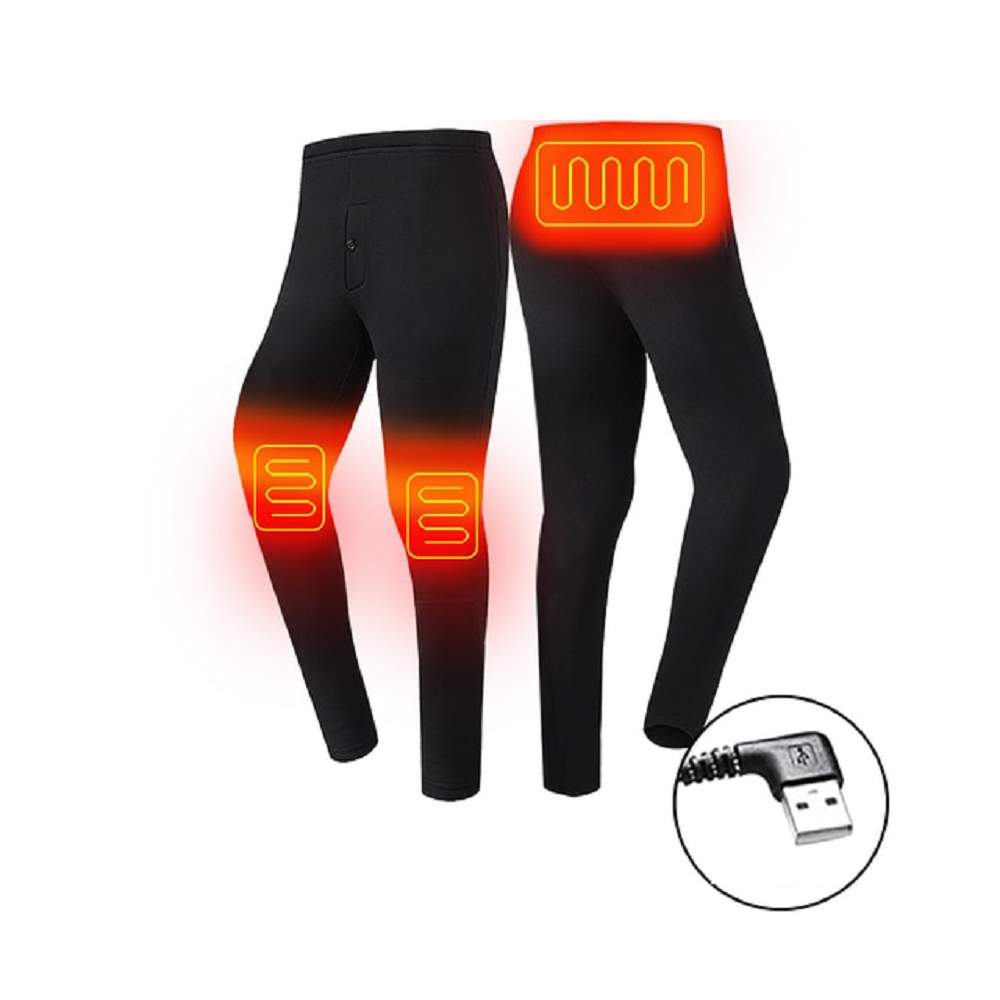 Heated thermal underwear with USB and flat seams
