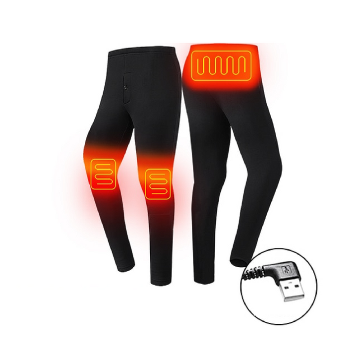 Heated thermal underwear with USB and flat seams
