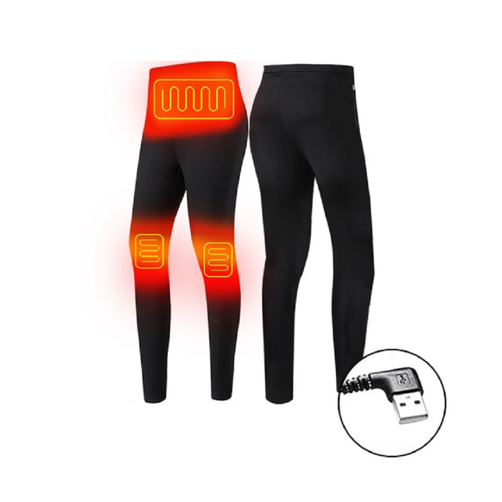 Heated thermal underwear with USB and flat seams