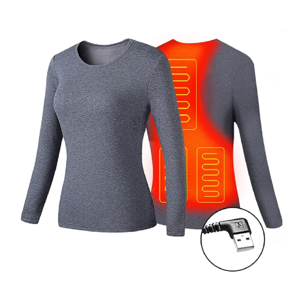 Heated thermal underwear with USB and flat seams