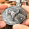 Oval Metal Cowboy Belt Buckle