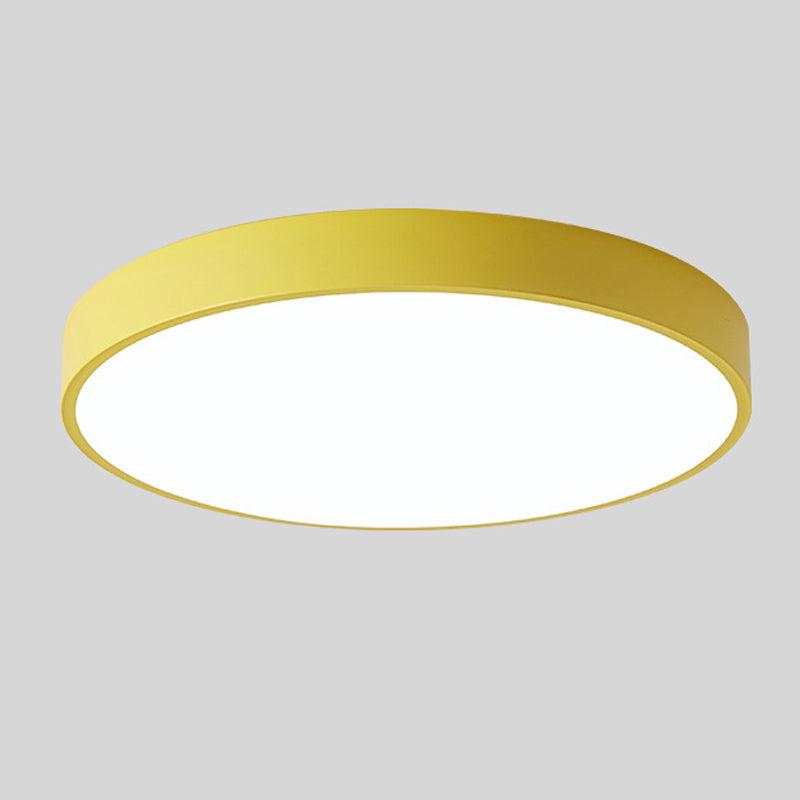 Scandinavian LED Ceiling Light in Macaron Shape with Wooden Accent for Living Room or Bedroom