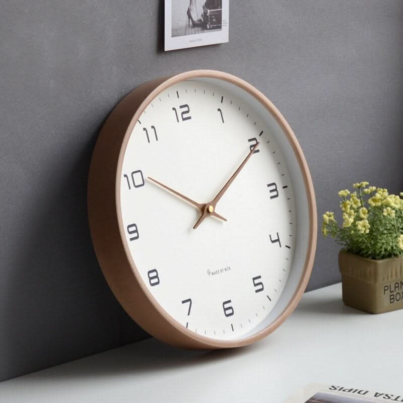 NordischeZeit Wooden Wall Clock – Silent Scandinavian Design for Serene Living Spaces