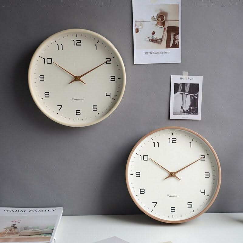 NordischeZeit Wooden Wall Clock – Silent Scandinavian Design for Serene Living Spaces