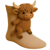 Novelty Socks Animal Crew Length Plush 3D Ribbed Knit Gift Character
