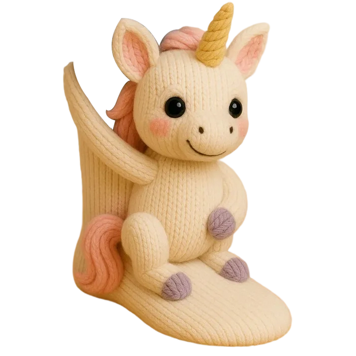 Novelty Socks Animal Crew Length Plush 3D Ribbed Knit Gift Character