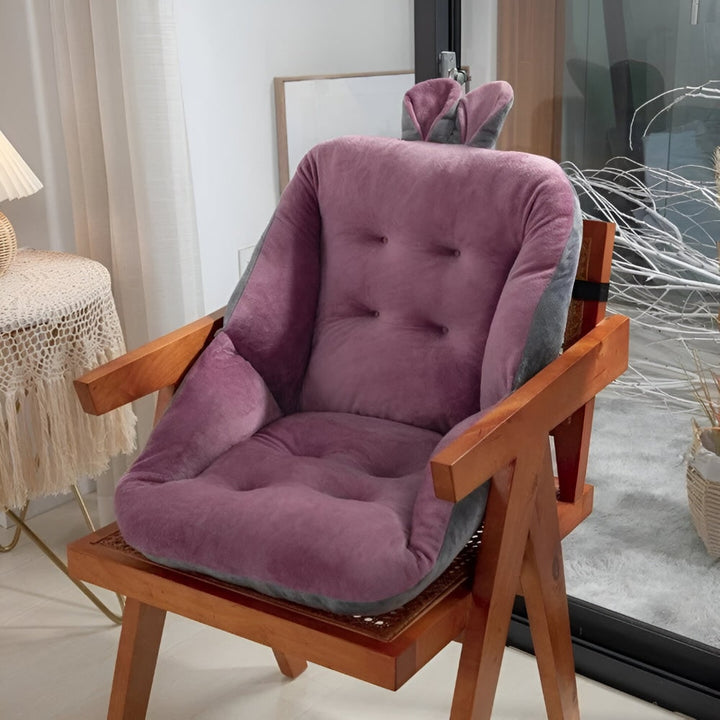 Office Chair Cushion with Backrest Tufted Plush Velvet Seat