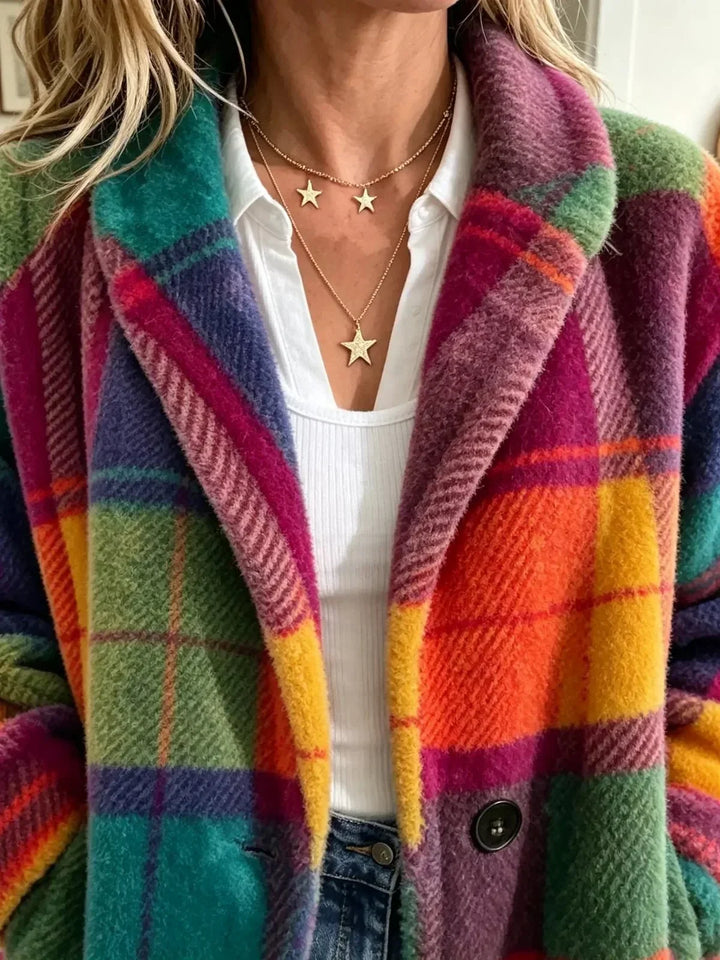 Cosy Multicoloured Checked Coat