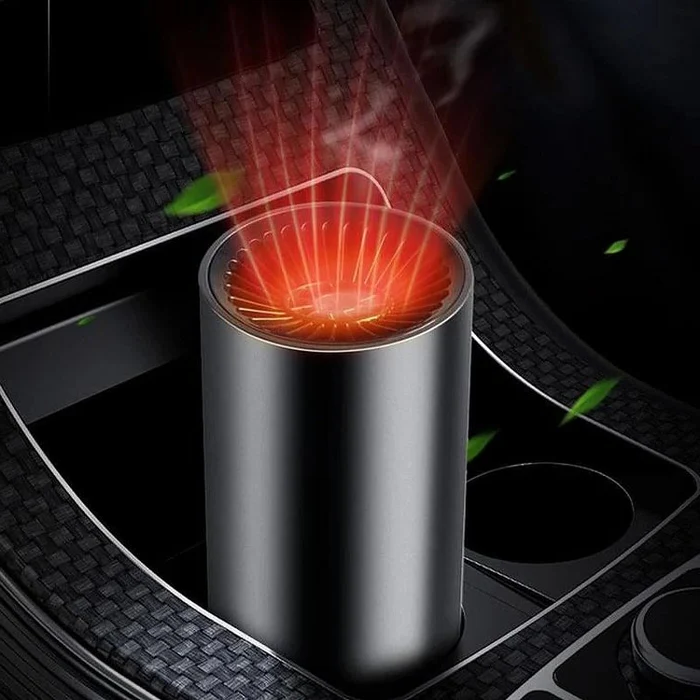 Cup-shaped 12 V 150 W car heater with 360° rotating head
