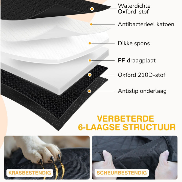 Waterproof Dog Back Seat Extender with Rigid Base and Memory Foam Bed