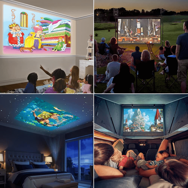 Portable Mini Projector Compact LED with Manual Focus and Micro USB Port Pocket