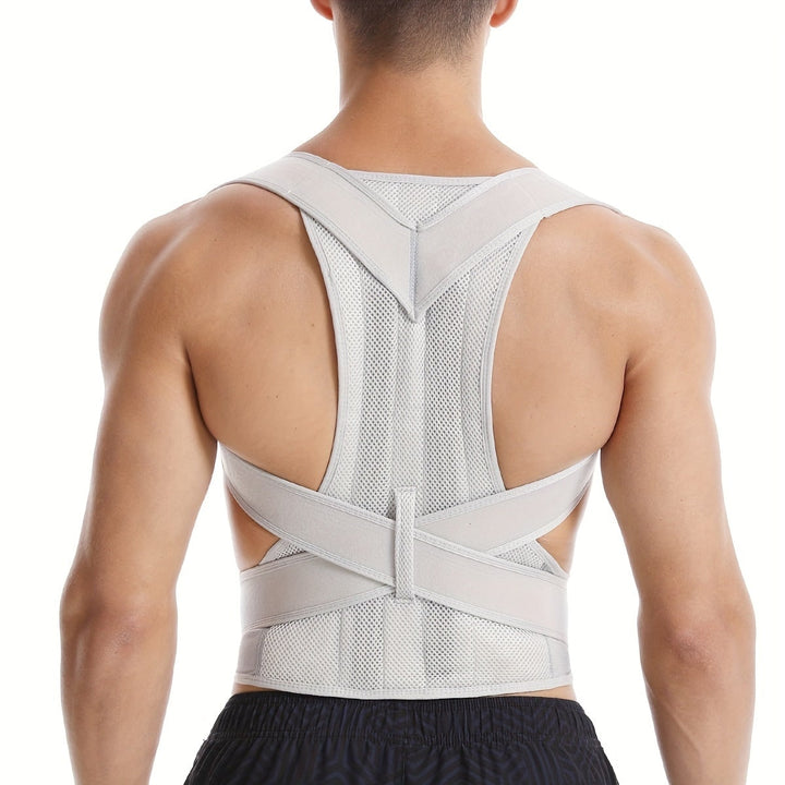 Posture Corrector Back Brace with Lumbar Support and Adjustable Mesh Straps