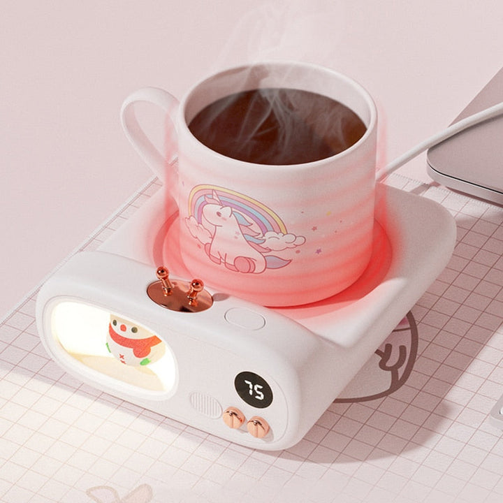 Cute animal-design mug warmer for coffee and tea