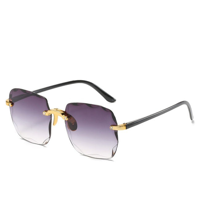 Trendy Rimless Sunglasses with UV400 Protection in a Vintage Look – Clea