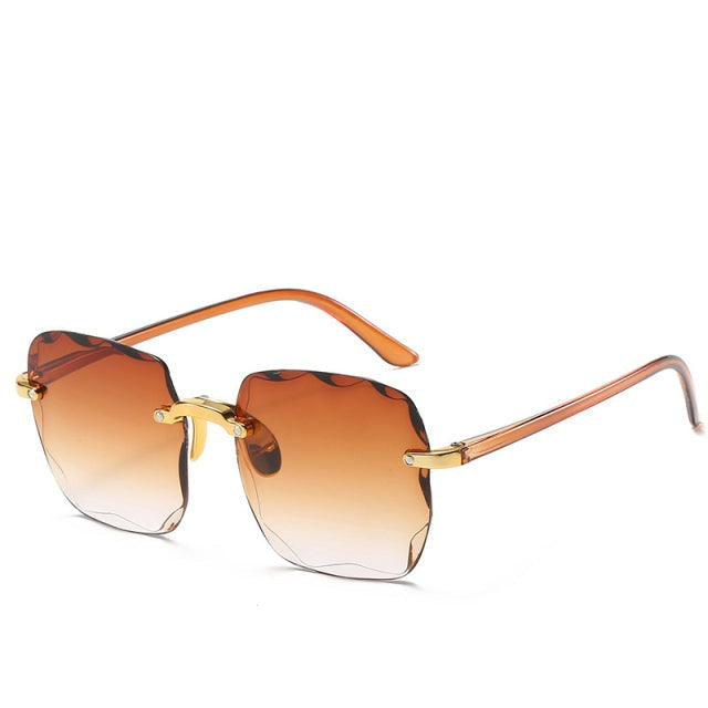 Trendy Rimless Sunglasses with UV400 Protection in a Vintage Look – Clea