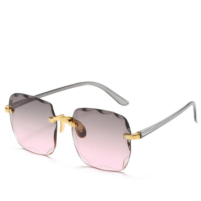 Trendy Rimless Sunglasses with UV400 Protection in a Vintage Look – Clea