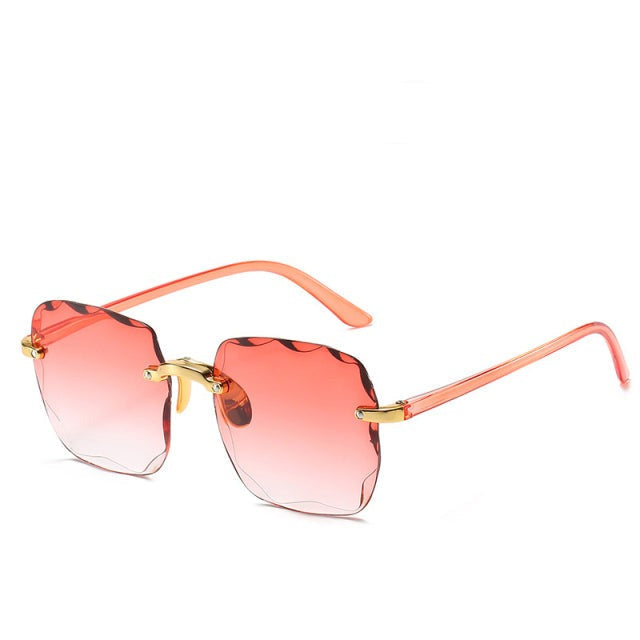 Trendy Rimless Sunglasses with UV400 Protection in a Vintage Look – Clea