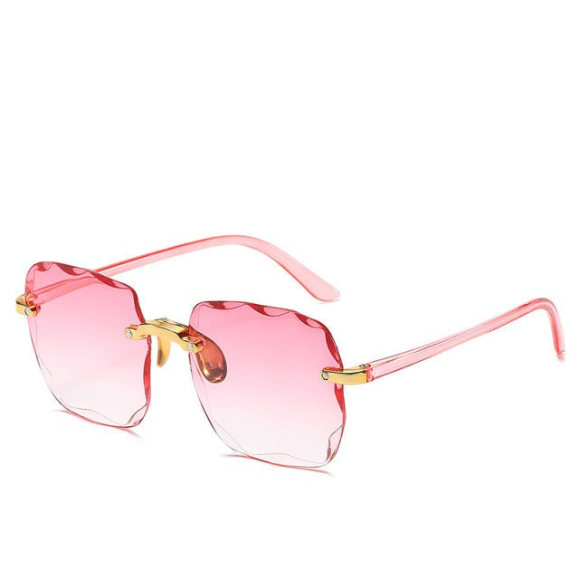 Trendy Rimless Sunglasses with UV400 Protection in a Vintage Look – Clea